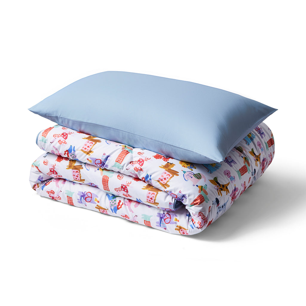 Night Lark® x Eleanor Bowmer Happy Dogs Coverless Duvet Set Single