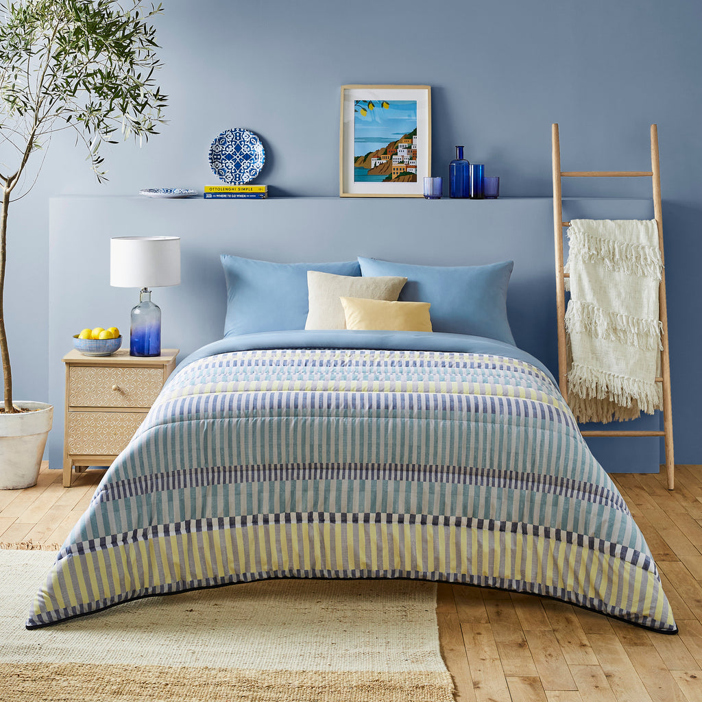 Night Lark Striped Shores Coverless Duvet Front
