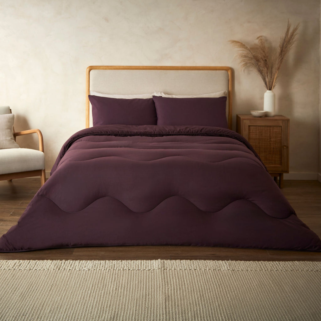 Night Lark® Plain Dye Mulberry Bliss Coverless Duvet Set Lifestyle